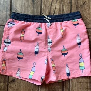 TBBC Kids Pink Swim Shorts with Buoy Print